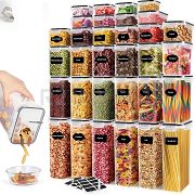 Set of 24 containers + lids with stickers, marker and spoons